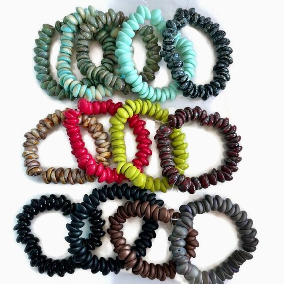 As Low As $2 Matte Black Two Hole Piggy Beads Beads 8mm x 4mm (50) - Picture 2 of 2